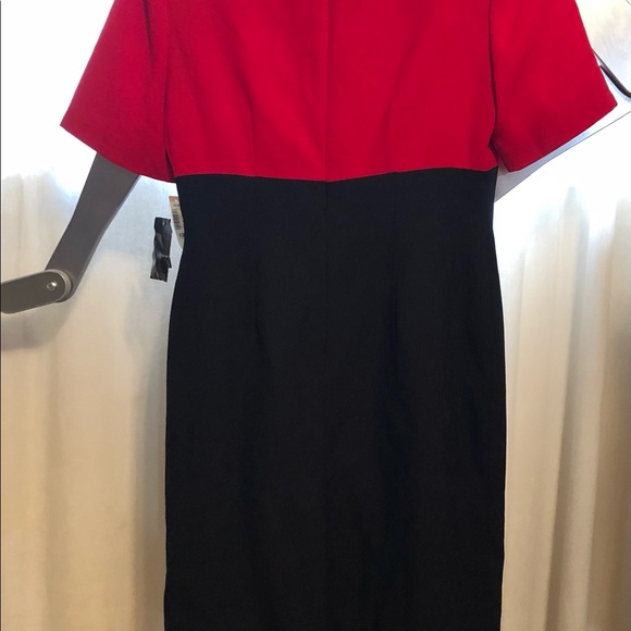 Kasper, petite dress, size 6, red & black with gold embellishments - Picture 5 of 14